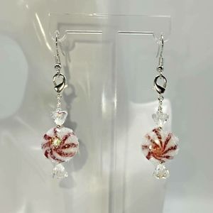 Peppermint Sparkle Christmas Holiday Earrings